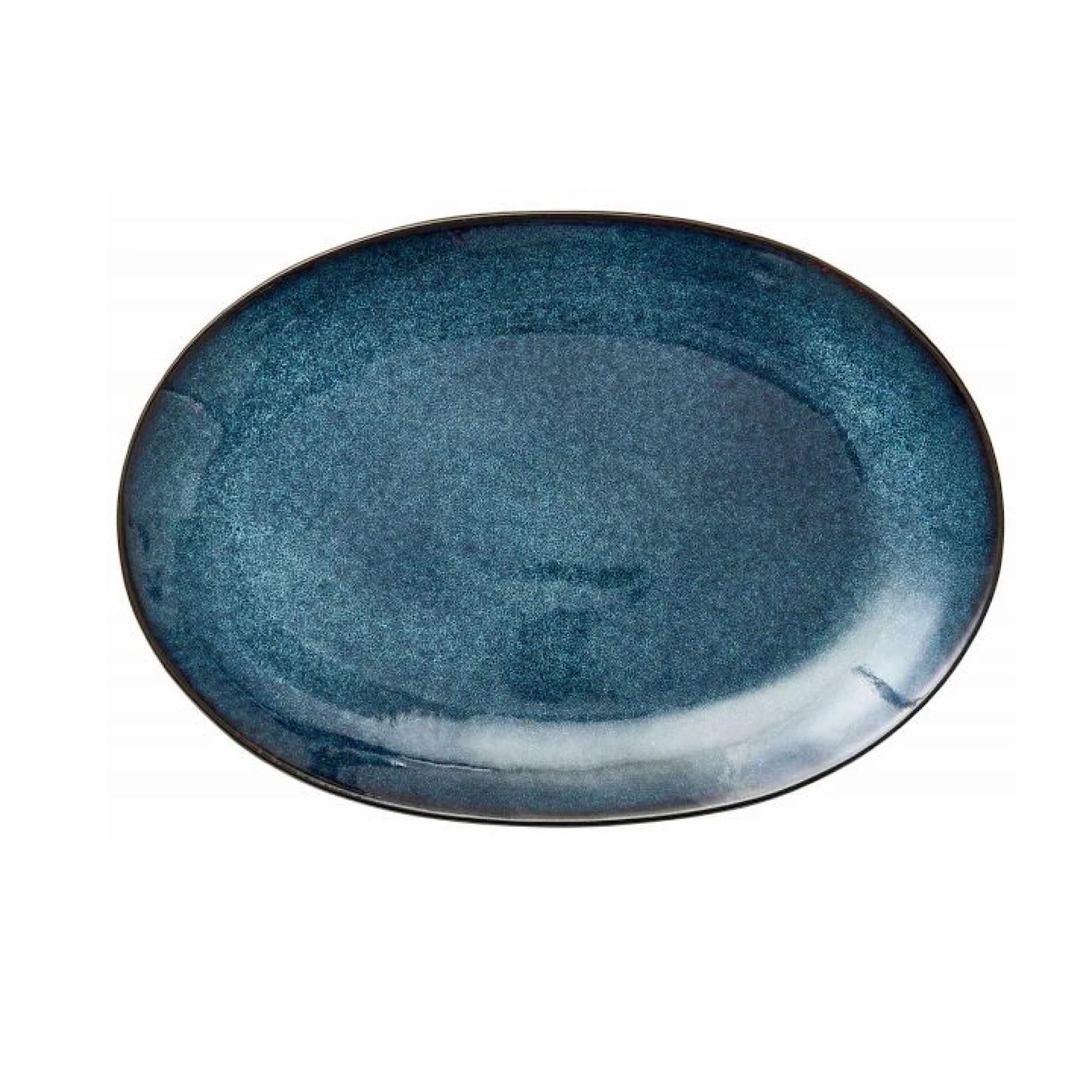 Bitz Living Stoneware Dish 25x36cm Black, Dark Blue